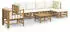 vidaXL 4-tlg. Garten-Lounge-Set mit Cremeweißen Kissen Bambus (3155184)