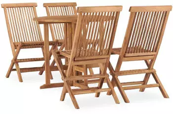 vidaXL 5-tlg. Garten-Essgruppe Klappbar Massivholz Teak (3059978)