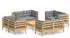 vidaXL 9-tlg. Garten-Lounge-Set mit Anthrazit Kissen Kiefernholz (3096065)
