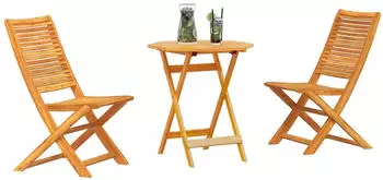 vidaXL Klapp Bistro Set 3 pcs Braun Massivholz Akazie (3375698)