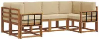 vidaXL Outdoor-Sofagarnitur mit Kissen 6 pcs Natur und Beige