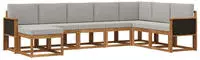 vidaXL Outdoor-Sofagarnitur mit Kissen 8 pcs Nat&uuml;rlich und Hellgrau