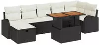 vidaXL Garten-Sofa-Set 8 pcs Schwarz Poly-Rattan