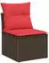 vidaXL Gartenlounge-Set 5-tlg. mit Kissen Poly-Rattan Braun (3347054)