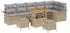 vidaXL Garten-Sofa-Set 9-teilig mit Kissen, Poly-Rattan/Akazie, Beige (3362157)