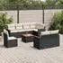 vidaXL Garten-Sofagarnitur 9-tlg. mit Kissen Poly Rattan Grau (3226172)
