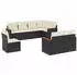 vidaXL Garten-Sofagarnitur 9-tlg. mit Kissen Poly Rattan Grau (3226172)