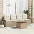vidaXL Gartensofa-Set mit Stauraum 5-tlg. Poly-Rattan Beige/Creme (3355929)