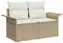 vidaXL Gartensofa-Set mit Stauraum 5-tlg. Poly-Rattan Beige/Creme (3355929)