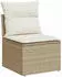 vidaXL Gartensofa-Set mit Stauraum 5-tlg. Poly-Rattan Beige/Creme (3355929)