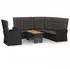 vidaXL Garten-Lounge-Set 3-tlg. mit Kissen Poly Rattan Schwarz (362177)