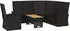 vidaXL Garten-Lounge-Set 3-tlg. mit Kissen Poly Rattan Schwarz (362177)