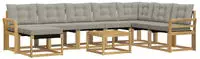 vidaXL Outdoor-Sofagarnitur mit Kissen 9 pcs Wei&szlig; und Hellgrau
