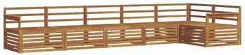 vidaXL Outdoor-Sofagarnitur 6-teilig Akazienholz Massivholz Natur
