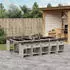 vidaXL Garten-Essgruppe 11-tlg. mit Kissen, Poly Rattan, Hellgrau (3211115)