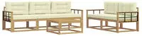 Outdoor-sofagarnitur Mit Kissen 6 Pcs Wei&szlig; Und Creme Vidaxl