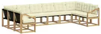 vidaXL Outdoor-Sofagarnitur mit Kissen 10 pcs Wei&szlig; und Creme