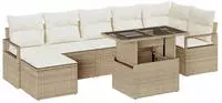 vidaXL Garten-Sofa-Set mit Kissen 8 pcs Beige und Creme