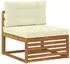 vidaXL Outdoor-Sofagarnitur mit Kissen 4-teilig Natur und Creme (3383293)