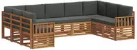 vidaXL Ecksofa Set mit Kissen 9 pcs Natur und Anthrazit