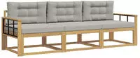 vidaXL Outdoor-Sofagarnitur 3 pcs Wei&szlig; und Hellgrau Polyester