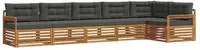 Outdoor-sofagarnitur Mit Kissen 6 Pcs Natur Und Anthrazit Vidaxl