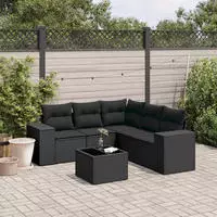 vidaXL 5-tlg. Garten-Sofagarnitur mit Kissen Hellgrau Poly Rattan