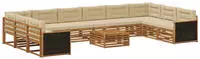 vidaXL Sofagarnituren mit Kissen 11 pcs Massivholz Akazie