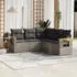 vidaXL Garten-Sofagarnitur 5-tlg. mit Kissen, Poly Rattan, Beige (3259203)