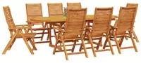 Garten Essgruppe 9 Pcs Braun Massivholz Akazie Vidaxl