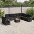 vidaXL Garten-Sofagarnitur 11-tlg. mit Kissen, Poly Rattan, Schwarz (3256965)