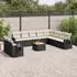 vidaXL Garten-Sofagarnitur 11-tlg. mit Kissen, Poly Rattan, Schwarz (3256965)