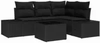 vidaXL Gartensofa-set mit Speicher Schwarz Poly-Rattan