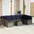 vidaXL Gartenlounge-Set mit Stauraum 10-tlg. Poly-Rattan Grau (3354204)