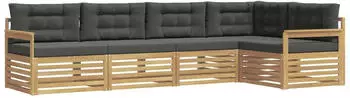 vidaXL Outdoor-Sofagarnitur 6-tlg. Polyester Wei&szlig;/Anthrazit (3390472)