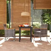 vidaXL 5-tlg. Garten-Essgruppe mit Kissen Poly Rattan Grau