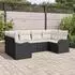 vidaXL Garten-Sofa-Set mit Kissen 6-tlg. Poly Rattan Schwarz/Weiß (3354506)