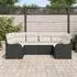 vidaXL Garten-Sofa-Set mit Kissen 6-tlg. Poly Rattan Schwarz/Weiß (3354506)