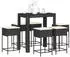 vidaXL Gartenbar-Set 5-tlg. mit Kissen Poly Rattan Grau (3261456)