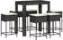 vidaXL Gartenbar-Set 5-tlg. mit Kissen Poly Rattan Grau (3261456)