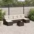 vidaXL Garten-Sofagarnitur 8-tlg. mit Kissen Poly Rattan Braun (3251690)