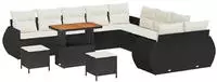 vidaXL Garten-Sofa-Set mit Kissen 13 pcs Schwarz und Creme
