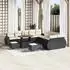 vidaXL Garten-Sofa-Set mit Kissen 13-teilig Schwarz Poly Rattan Akazie (3363885)