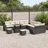 vidaXL Garten-Sofa-Set mit Kissen 13-teilig Schwarz Poly Rattan Akazie (3363885)