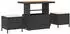 vidaXL Garten-Sofa-Set mit Kissen 13-teilig Schwarz Poly Rattan Akazie (3363885)