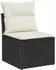 vidaXL Garten-Sofa-Set mit Kissen 13-teilig Schwarz Poly Rattan Akazie (3363885)