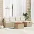 vidaXL Gartensofa-Set 6-teilig mit Kissen und Stauraum Poly Rattan Beige (3360865)