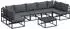 vidaXL Gartensofa-Set mit Kissen 8-tlg., Aluminium Schwarz