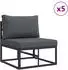 vidaXL Gartensofa-Set mit Kissen 8-tlg., Aluminium Schwarz