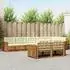 vidaXL Outdoor-Sofagarnitur mit Kissen 8-tlg., Natur/Creme (3373665)
